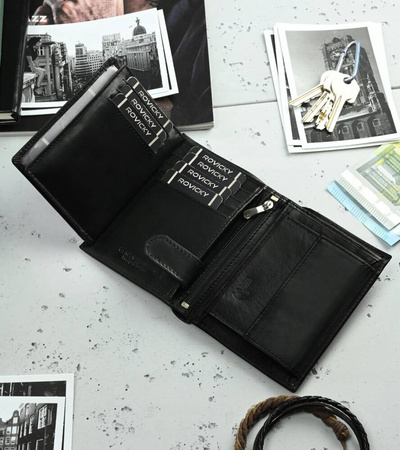 Große Herren Geldbörse aus Leder mit RFID-Schutz – Rovicky