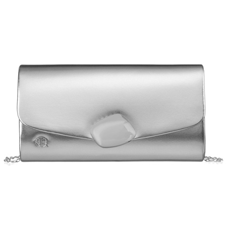 Silberne Damen Clutch aus Öko-Leder – Rovicky