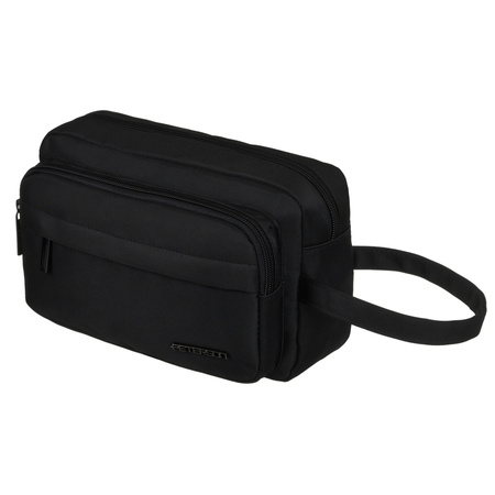 Kosmetiktasche aus Polyester in Schwarz mit praktischem Griff – Peterson