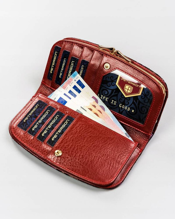 Große Herren Geldbörse aus Echtleder mit Blumenmuster – Peterson