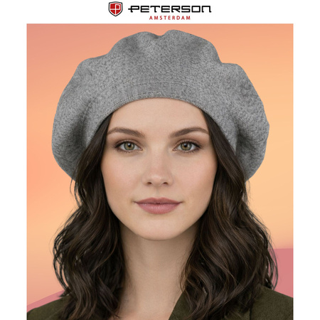 Stilvolles Damen-Barett aus Acryl in Grau – Peterson