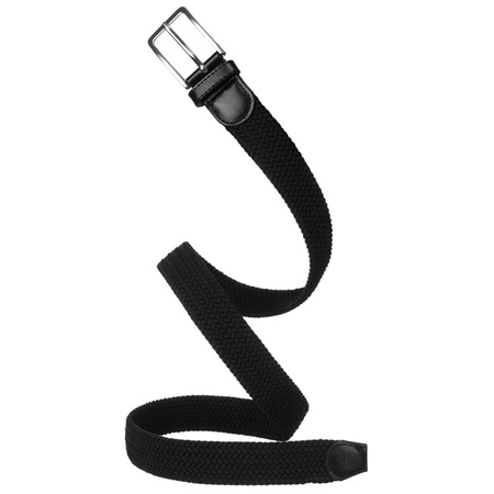 Geflochtener, elastischer Textilgürtel in Schwarz mit klassischer Schnalle – Rovicky