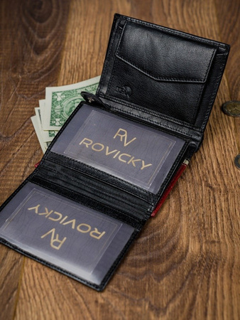 Zweifarbige Herren Geldbörse vertikal aus Echtleder – Rovicky