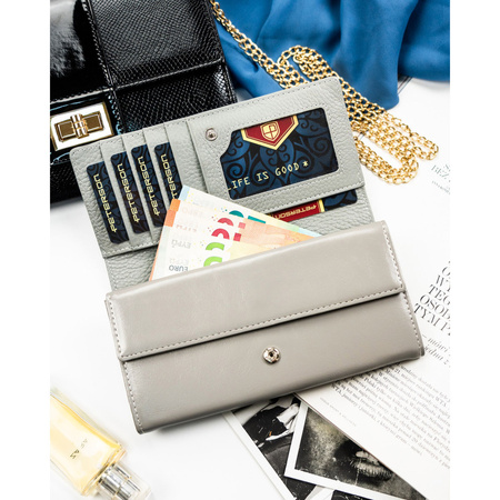 Weiße Damen Geldbörse mit RFID-Schutz und Druckknopf – Peterson