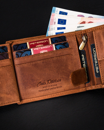 Horizontale Herren Geldbörse aus Echtleder mit RFID Protect – Peterson