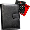Schwarze Herren Geldbörse aus Leder mit Druckknopf und RFID-Schutz – Peterson