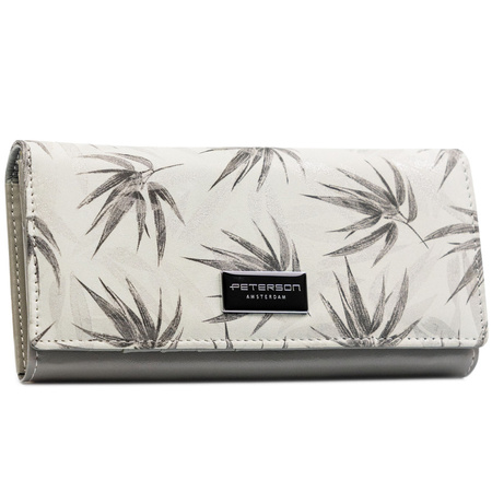 Elegante, weiße Damen Geldbörse aus Kunst- und Echtleder mit RFID-Schutz – Peterson