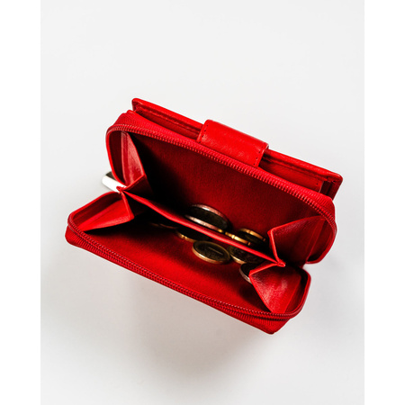 Kleine rote Damen Geldbörse mit Druckknopfverschluss – Rovicky