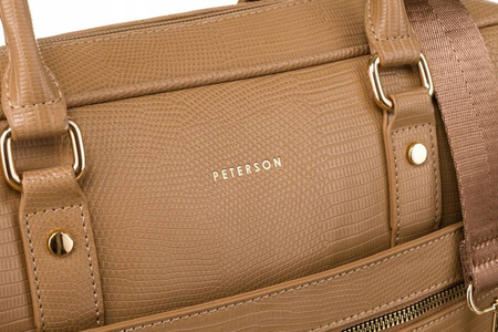 Business Tasche aus Öko-Leder mit Schlangenlederprägung – Peterson