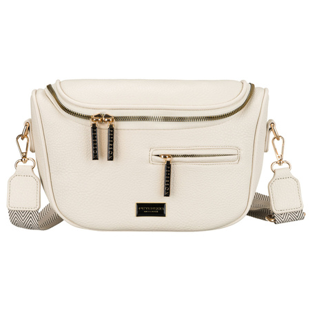 Damen-Gürteltasche aus Öko-Leder in hellem Beigeton mit Reißverschluss – Peterson