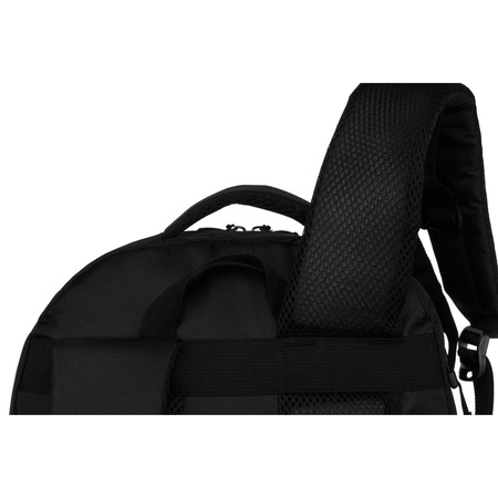 Schwarz-grauer Wanderrucksack aus Polyester mit Reißverschluss – Peterson