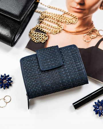 Damen Geldbörse aus Leder mit Druckknopfverschluss – Rovicky