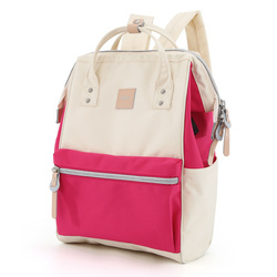 Rosa-ecru Rucksack mit Laptopfach und USB-Anschluss – Himawari
