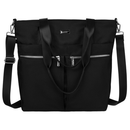Shopper in Schwarz mit Außentaschen und abnehmbarem Gürtel - Peterson