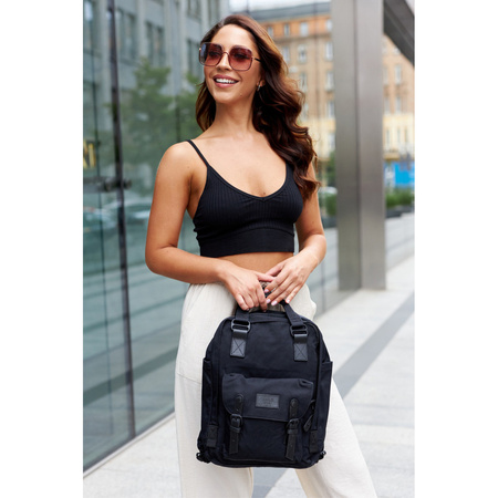 Großer Stadtrucksack für 14'' Laptop schwarz - Himawari