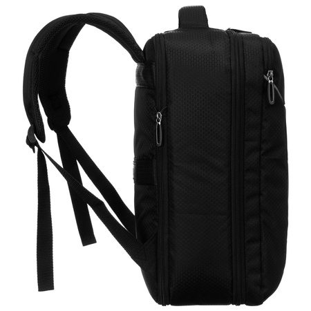 Reise-Rucksack aus schwarzem Polyester, ideal als Handgepäck – Peterson