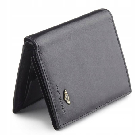 Große schwarze Herren Geldbörse aus Echtleder ohne Verschluss – Peterson