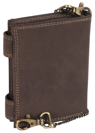 Attraktive Herren Geldbörse aus Leder mit Messingkette – Always Wild