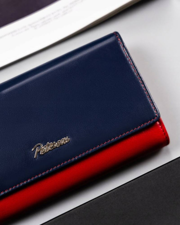 Große Damen Geldbörse aus Leder mit Druckknopf – Peterson