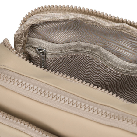 Damen-Handtasche aus Polyester in Hellbeige mit Reißverschluss - Peterson