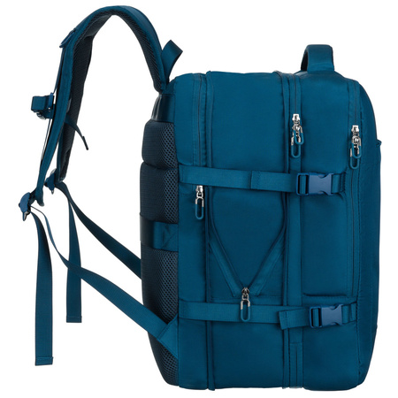 Reise-Rucksack in Blau, ideal für Handgepäck und ausgestattet mit Kompressionsriemen – Peterson