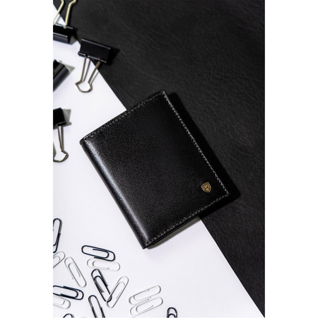 Elegantes Dokumentenetui aus Leder in Schwarz – Rovicky