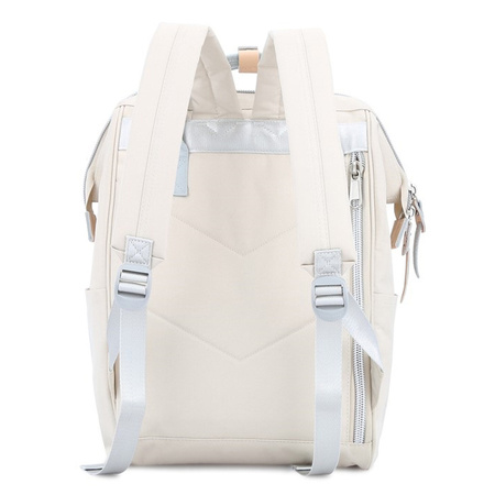 Beige-grüner Schulrucksack mit USB-Anschluss – Himawari