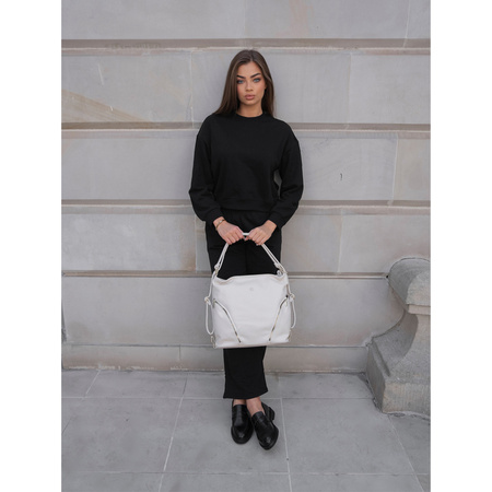 Große Damen Tasche mit Taschen in Beige – Rovicky