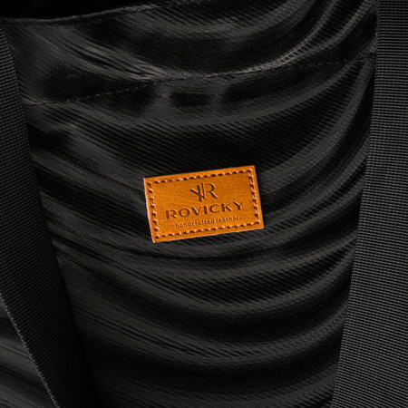 Damen-Shopper aus Polyester in Schwarz mit Wellenmuster – Rovicky