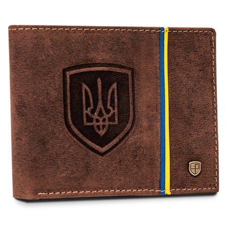 Nubuk Herren Geldbörse mit ukrainischem Wappen – Peterson