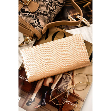 Goldene Damen Geldbörse mit Magnetverschluss und Fächern – Peterson