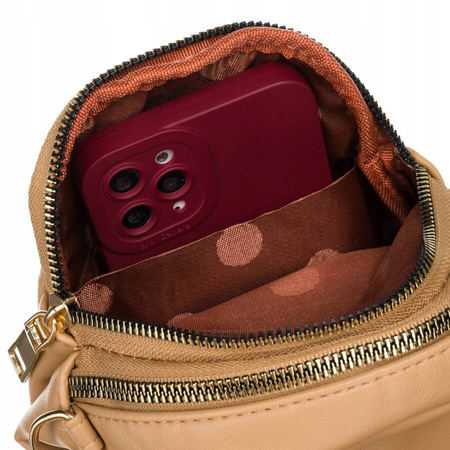 Mini Damen Handtasche aus braunem Öko-Leder mit abnehmbarem Riemen – Rovicky