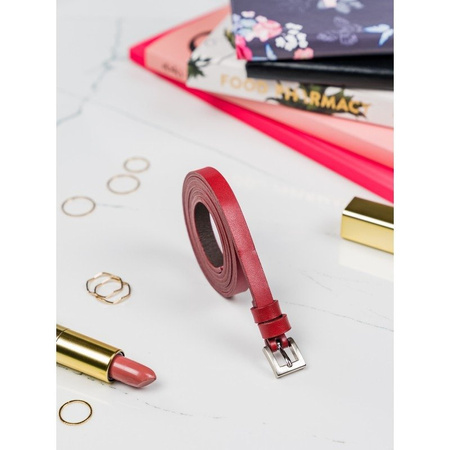 Damen Gürtel schmal mit silberner Metallschnalle, klassisch