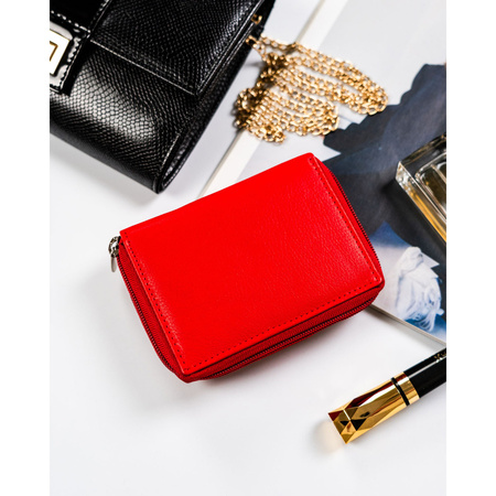 Kleine rote Damen Geldbörse mit Druckknopfverschluss – Rovicky