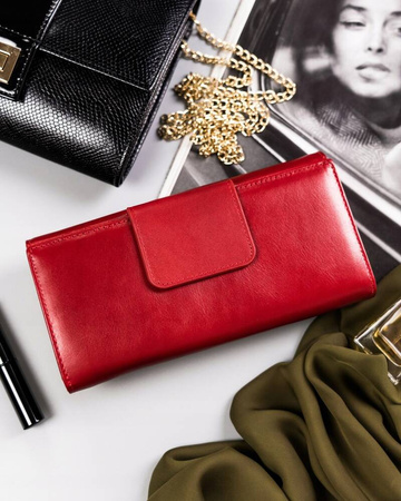 Große Damen Geldbörse aus Leder mit Druckknopf – Peterson