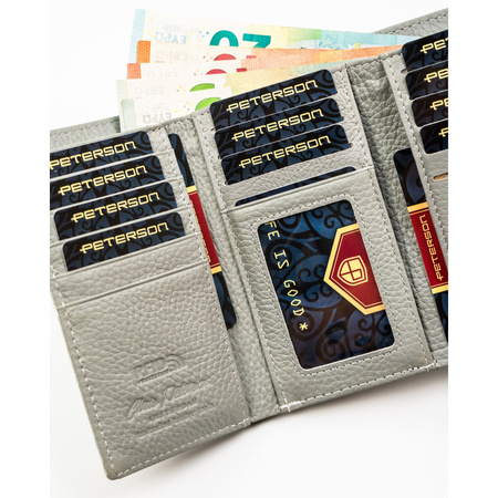 Mehrfarbige Damen Geldbörse aus Kunst- und Echtleder mit RFID-Schutz – Peterson