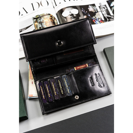 Schwarze Damen Geldbörse für Dokumente mit RFID – Peterson