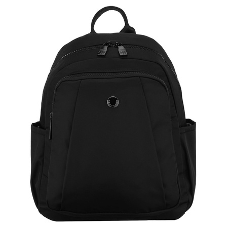 Praktischer, schwarzer Damen-Rucksack aus Polyester, einteilig – Peterson