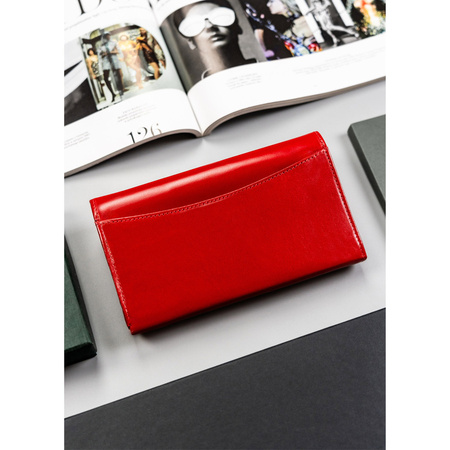 Elegante rote Damen Geldbörse mit Außentasche – Peterson