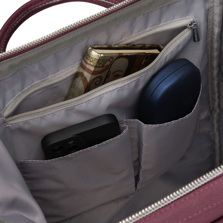 Lila Damen-Rucksack aus Polyester mit Laptopfach und USB-Anschluss - Peterson