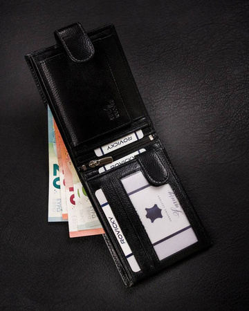 Große Herren Geldbörse aus Leder mit Druckknopf – Rovicky