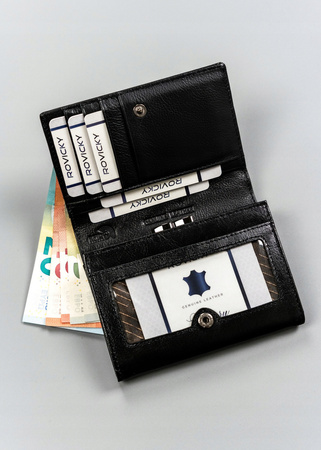 Damen Geldbörse aus Leder mit Druckknopf – 4U Cavaldi