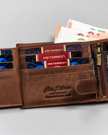 Herren Geldbörse aus Leder mit Zierprägung – Peterson