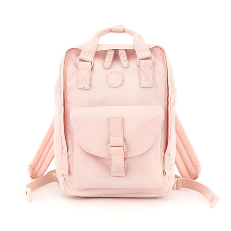 Rosa wasserabweisender City Rucksack mit Reißverschluss – Himawari