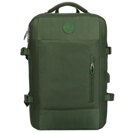 Grüner Reise-Rucksack mit Laptopfach und USB-Anschluss – Peterson