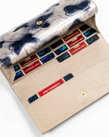 Große Damen Geldbörse aus Leder mit Bügel- und Druckknopfverschluss – Peterson