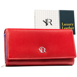 Große Damen Geldbörse aus Leder mit Druckknopf – Rovicky