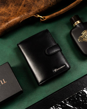 Geschenkset: elegante Herren Geldbörse aus Leder und Schlüsselanhänger – Rovicky