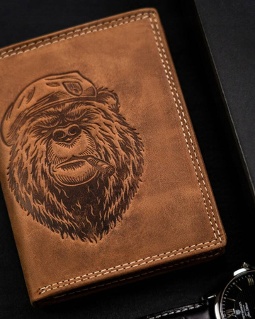 Große Herren Geldbörse aus Leder im Hochformat – Always Wild