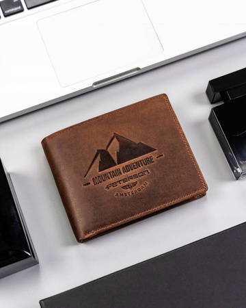 Große Herren Geldbörse aus Leder mit Zierprägung – Peterson